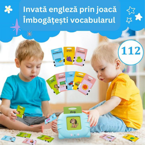 Set Jucarie Educationala Masina de Invatare cu Cititor Carduri Flash din Plastic – 500g, Interactiv si Didactic, BaoBao [4]