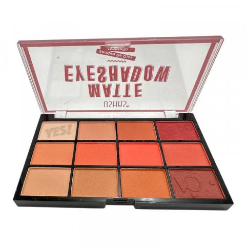 Truse si Accesorii Machiaj - Paleta farduri Ushas Matte Eyeshadow 12 culori – 10cm, 6.9g, nuante mate compacte, BaoBao