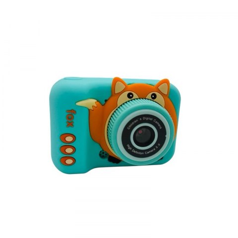 Camere Foto Interactive - Aparat Foto Copii BaoBao Vulpe TURCOAZ HD Ecran 2Inch Jocuri Integrate Baterie 1000mAh