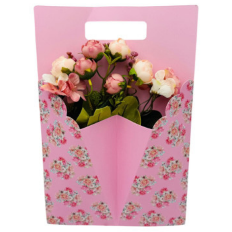 Aranjament floral deosebit cu Buchet de Trandafiri si flori de camelie, 34×23cm [2]