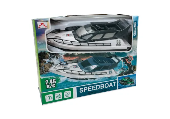 Jucarii, Copii & Bebe - Barca cu Telecomanda Speedboat, 2.4G, Design Realist, 31×23×10.5 cm 