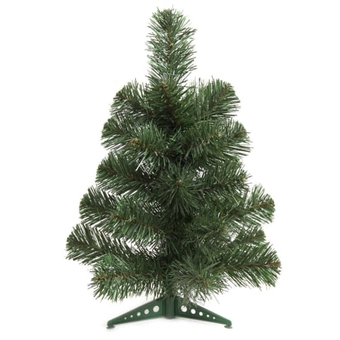 Brad artificial 45 cm cu 35 crengi si suport plastic – In cutie cu tematica de craciun [1]