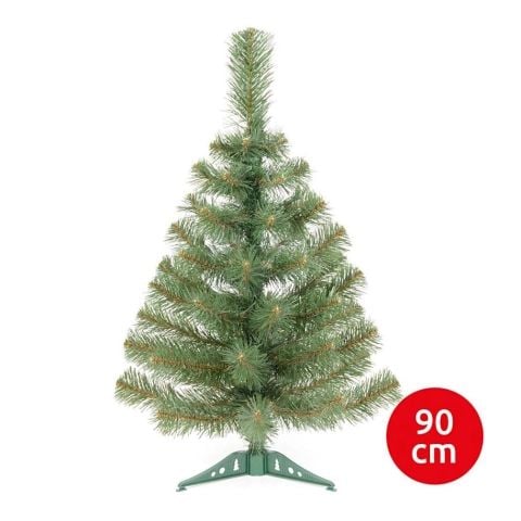 Articole pentru Craciun - Brad artificial 90 cm cu 80 crengi si suport plastic – In cutie cu tematica de craciun