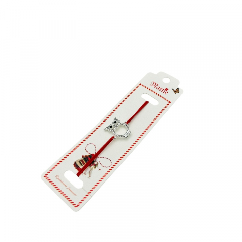 Bratara Martisor, Bufnita Inteleapta, snur rosu elastic, model 2025 [2]