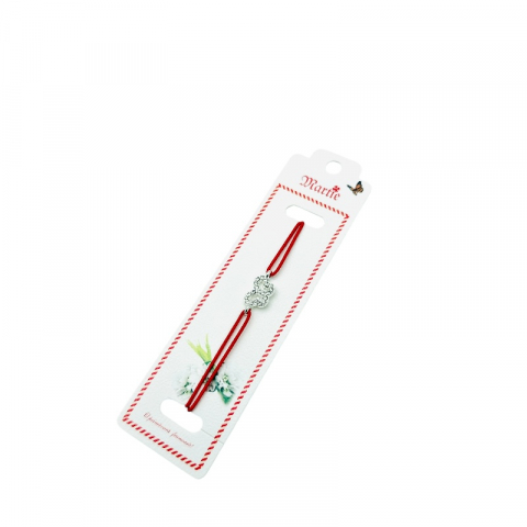 Martisor Bratara - Bratara Martisor, Fluturas Dragut, snur rosu elastic, model 2025