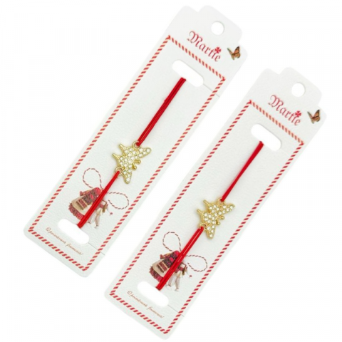 Bratara Martisor, Fluturas Gingas, snur rosu elastic, model 2025 [2]