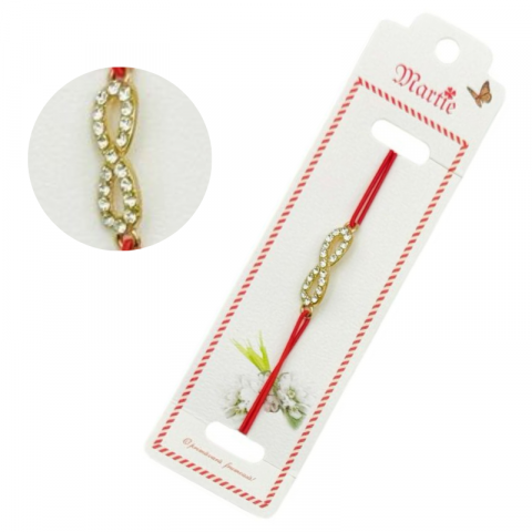 Martisor Bratara - Bratara Martisor, Infinity Love, snur rosu elastic, model 2025