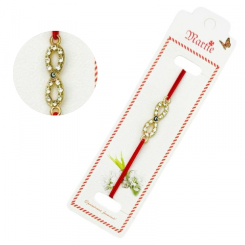 Martisor Bratara - Bratara Martisor, Infinity Love, snur rosu elastic, model 2025
