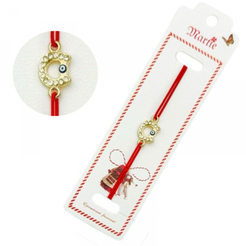 Martisor Bratara - Bratara Martisor, Potcoava Norocoasa, snur rosu elastic, model 2025