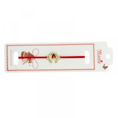 Bratara Martisor, Potcoava Norocoasa, snur rosu elastic, model 2025 [1]