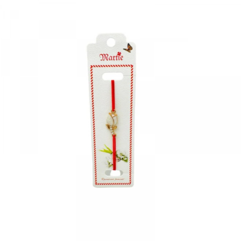 Bratara Martisor, Pure Flower, snur rosu elastic, model 2025 [2]