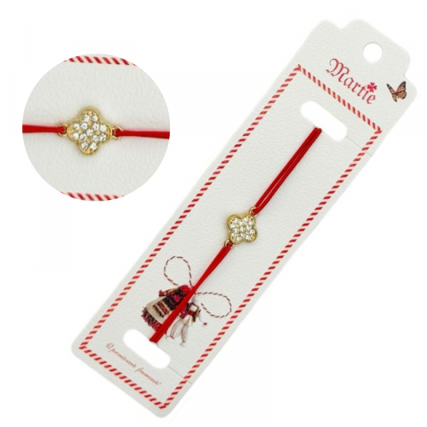 Martisor Bratara - Bratara Martisor, Talisman Norocos, snur rosu elastic, model 2025