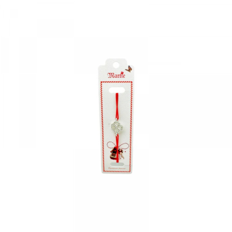 Martisor Bratara - Bratara Martisor, Trifoi Norocos, snur rosu elastic, model 2025
