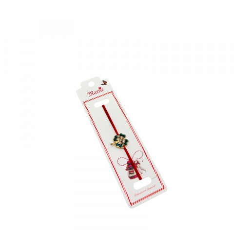 Bratara Martisor, Trifoi Norocos, snur rosu elastic, model 2025 [1]