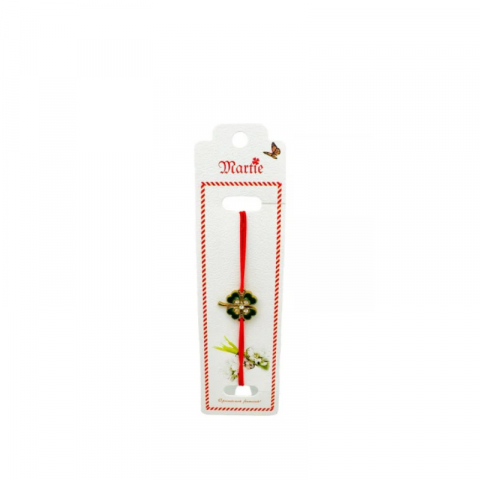 Bratara Martisor, Trifoi Norocos, snur rosu elastic, model 2025 [2]