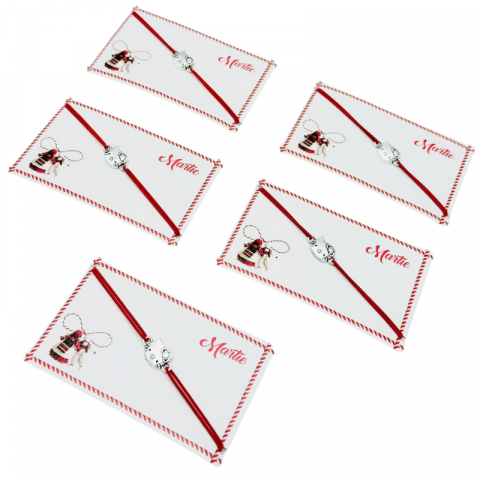 Set de 5 bratari reglabile Martisor, cu snur elastic si pandantiv Pisicuta Dragalasa – model 2025 [2]