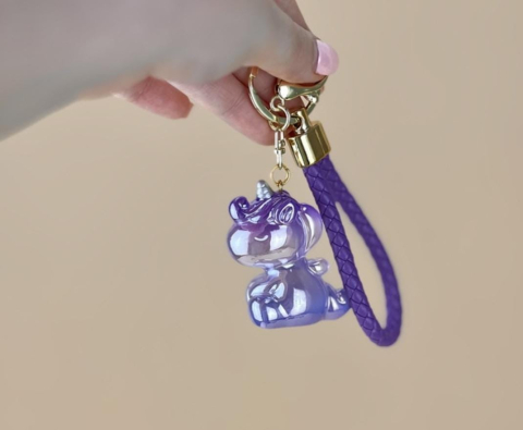 Breloc Accesoriu cu figurina din silicon model Unicorn Adorabil, diverse culori,   [3]