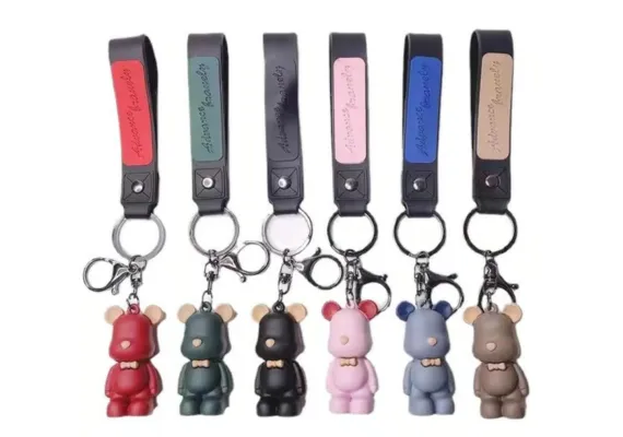 Jucarii, Copii & Bebe - Breloc Accesoriu cu figurina din silicon Ursuleț Dragalas, diverse culori,  