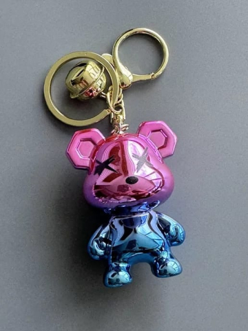 Breloc Accesoriu cu figurina Ursulet X, culori metalice,   [2]