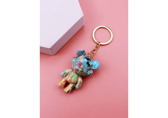 Jucarii, Copii & Bebe - Breloc Accesoriu din silicon cu figurina Ursulet Graffiti, diverse culori,  