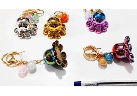 Jucarii, Copii & Bebe - Breloc Accesoriu model Caracatita, culori metalice,  