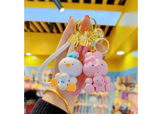 Jucarii, Copii & Bebe - Breloc Accesoriudin Silicon cu Figurine animăluțe cu puișor, diverse modele si culori 