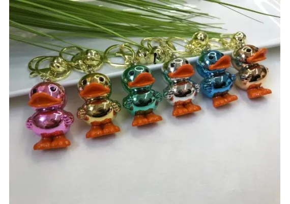 Jucarii, Copii & Bebe - Brelocdin Silicon cu Figurina rățușcă simpatica, multicolor 
