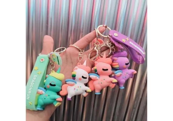 Jucarii, Copii & Bebe - Brelocdin Silicon cu Figurine unicorn simpatic 