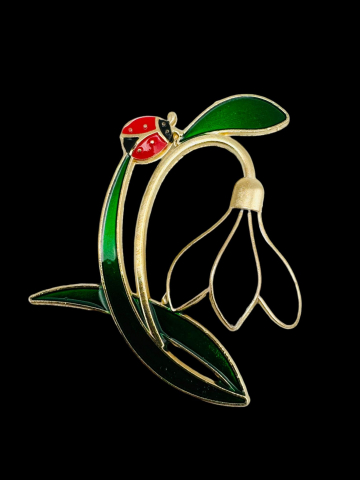 Martisoare - Set 10 Brosa Martisor marime mare, Ghiocel Gingas, editie 2025, 6×5cm