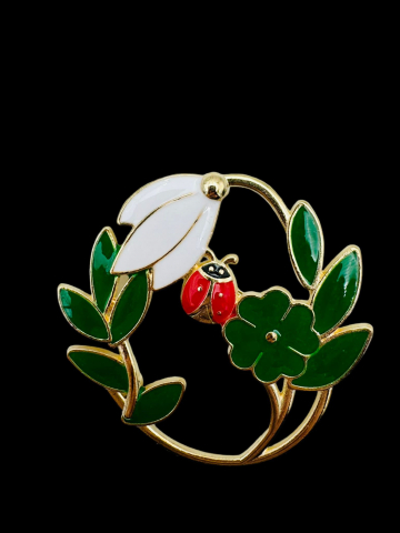 Martisoare - Set 10 Brosa Martisor, marime mare, Ghiocel Norocos, editie 2025, 6×5cm