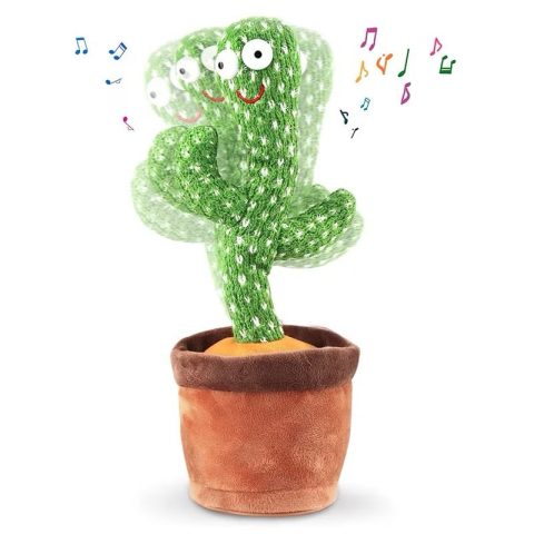 Cactus interactiv din plus, repeta, canta, danseaza, incarcare USB, 30cm,   [1]