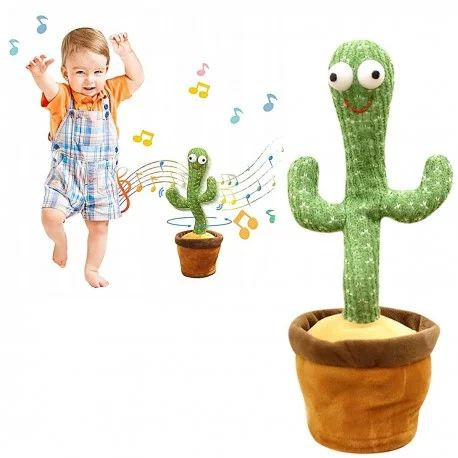Cactus interactiv din plus, repeta, canta, danseaza, incarcare USB, 30cm,   [3]