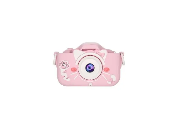 Jucarii, Copii & Bebe - Camera foto digitala pentru copii model Pisicuta, display IPS, USB, suport card SD, 13×13×6cm 