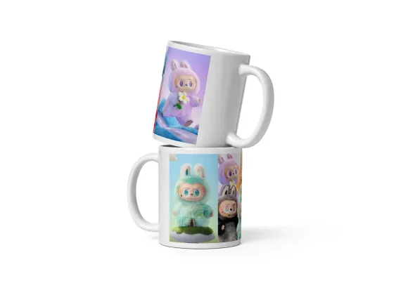 Cani cu Design si Personalizabile - Cana ceramica 330 ml cu model Labubu Super Pufoseniile