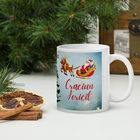 Cani cu Design si Personalizabile - Cana ceramica Craciun 330 ml (11 oz) – design festiv, rezistenta, Engros