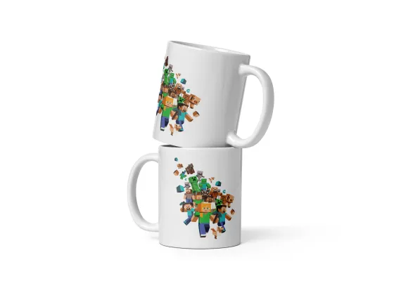 Cani cu Design si Personalizabile - Cana ceramica cu lumea pixelata – Cadou special – 330 ml 