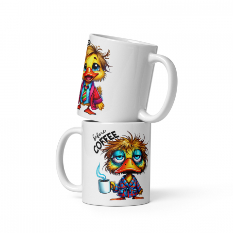 Cana cu Doua Fete, 330 ml, ceramica – Starea sincera dinainte și de după cafea,  [1]