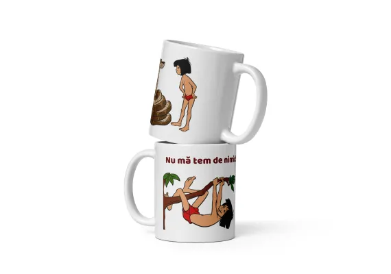 Cani cu Design si Personalizabile - Cana Nu ma tem de nimic in jungla – Cadou special – 330 ml 