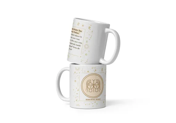 Cani cu Design si Personalizabile - Cana personalizata „Gemeni – Energie si Creativitate” – 11 oz. 330ml 