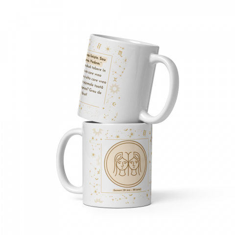 Cana personalizata „Gemeni – Energie si Creativitate” – 11 oz. 330ml  [1]