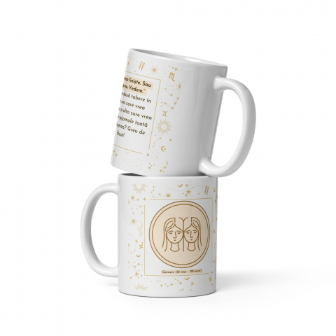 Cana personalizata „Gemeni – Energie si Creativitate” – 11 oz. 330ml  [2]