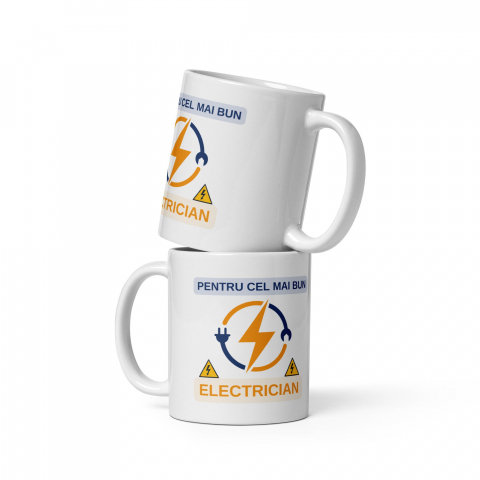 Cana personalizata Pentru cel mai bun Electrician – Cadou special – 330 ml  [1]