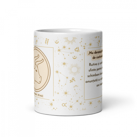 Cana personalizata „Taur – Stabilitate si Perseverenta” – 11 oz. 330 ml  [3]