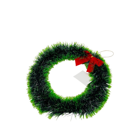 Coronita de Craciun artificiala 30 cm cu funda rosie decorativa [2]