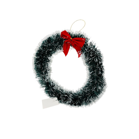 Coronita de Craciun artificiala 30 cm cu funda rosie decorativa [1]