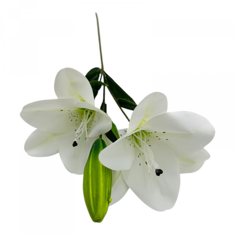 Idei de cadouri - Crin Imperial artificial, 2 flori+ boboc, 67cm, alb