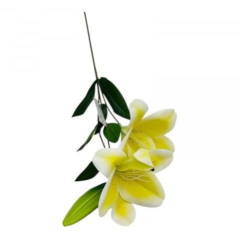 Idei de cadouri - Crin Imperial artificial, 2 flori+ boboc, 67cm, galben