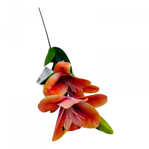 Idei de cadouri - Crin Imperial artificial, 2 flori+ boboc, 67cm, portocaliu