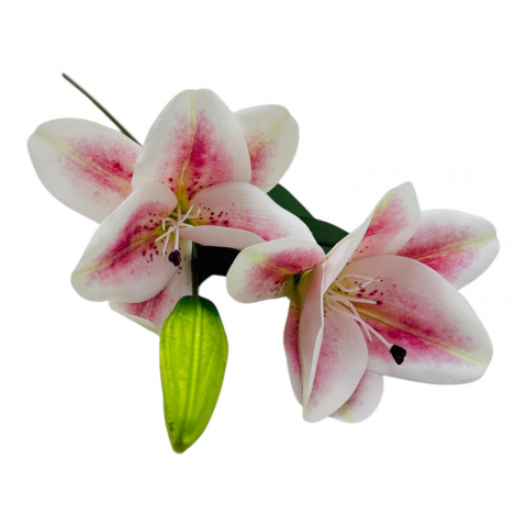 Idei de cadouri - Crin Imperial artificial, 2 flori+ boboc, 67cm, roz pal