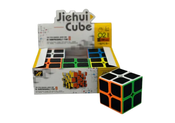 Jucarii, Copii & Bebe - Cub Rubik 2×2×2, color line, black face, 5×5×5cm, +6ani 